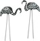 4E's Novelty Skeleton Flamingo Yard Ornaments – Set of 2 Large 23" Zombie Flamingos with Metal Stakes, Scary Halloween Outdoor Lawn, Garden, Porch, Patio Decorations, Durable Plastic & Weather-Resistant
